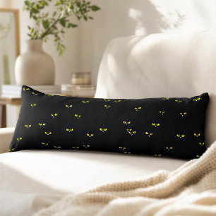 Yellow Cat Eyes on Black Best Halloween Party Body Pillow