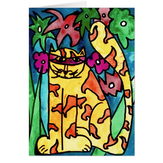 Yellow Cat • Nick Abrams, Age 8 - card