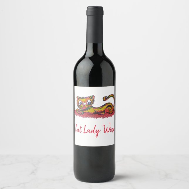 yellow cat wine label (Front)