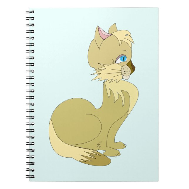 Yellow Cat with Blue Eyes Notebook Your Colour Tex (Front)