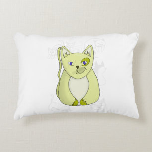 Yellow Cat with Naughty Smile Duvet Cover Accent Pillow