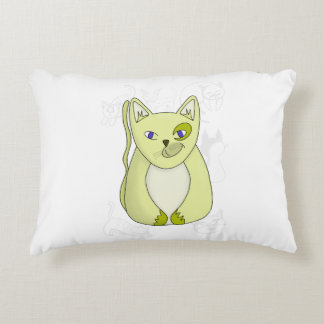 Yellow Cat with Naughty Smile Duvet Cover Accent Pillow