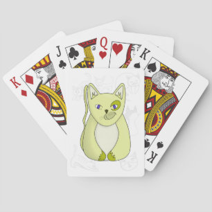 Yellow Cat with Naughty Smile Duvet Cover Playing Cards
