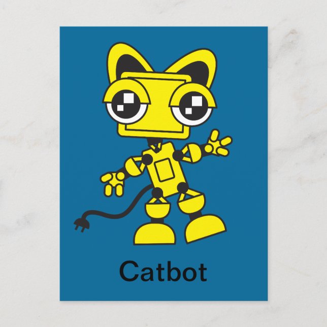 Yellow Catbot Postcard (Front)