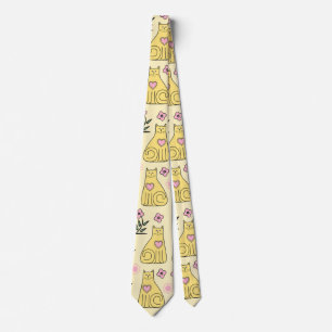 Yellow Cats Tie