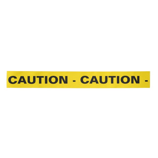 Yellow 'CAUTION' Satin Ribbon (Front)