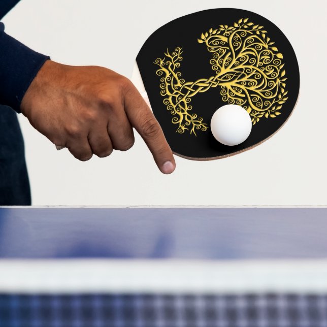 Yellow Celtic Tree Of Life Ping Pong Paddle (Insitu)