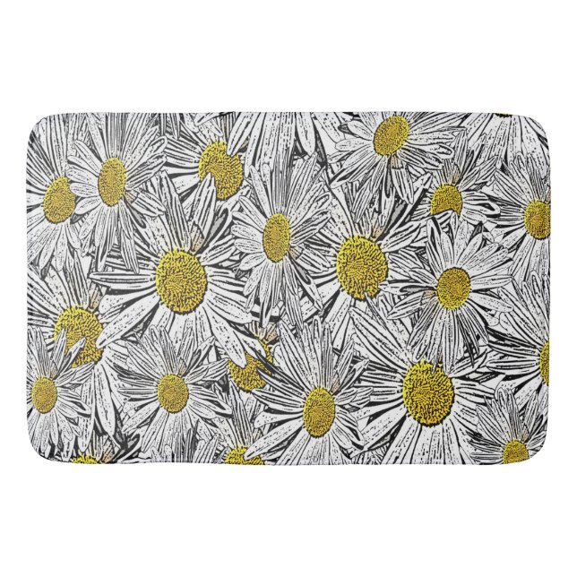 Yellow Centred Daisies Bath Mat (Front)