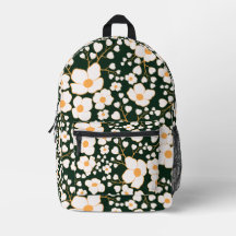 Yellow Centred White Flowers & Green Background