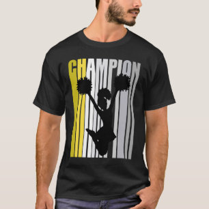 Yellow Champion Cheerleading Birthday Cheerleader  T-Shirt