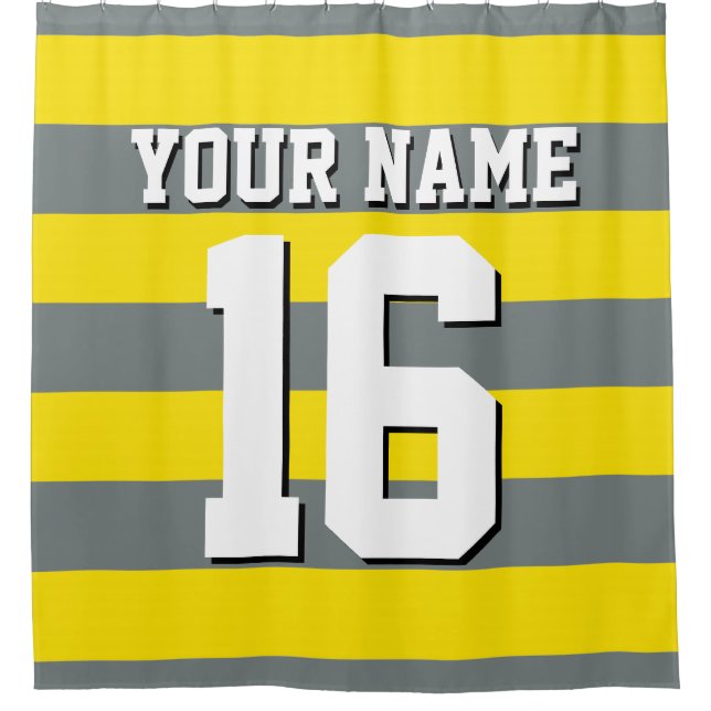 Yellow Charcoal Sports Jersey Preppy Stripe (Front)