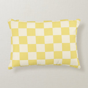 Yellow Checkerboard Accent Pillow