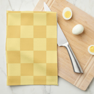 Yellow Checkerboard Pattern Kitchen Towel