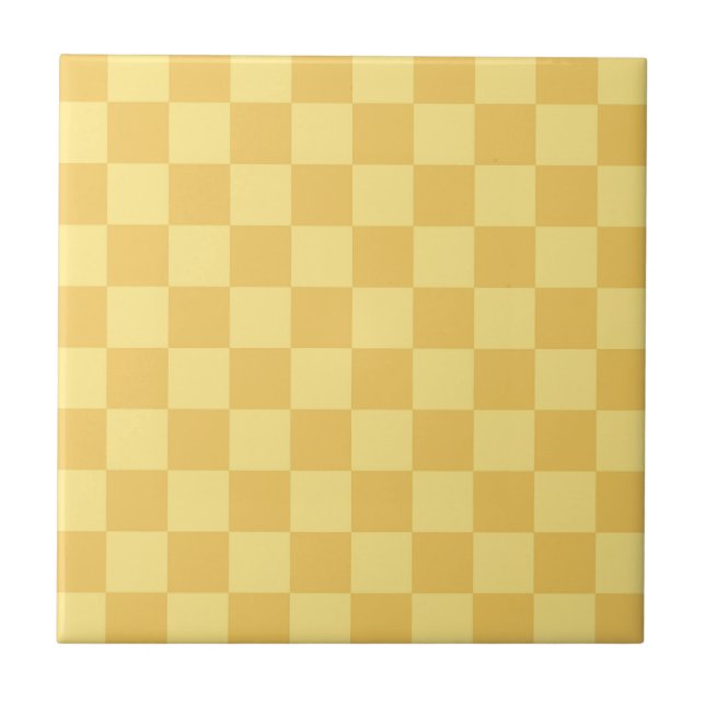 Yellow Checkerboard Pattern Tile (Front)