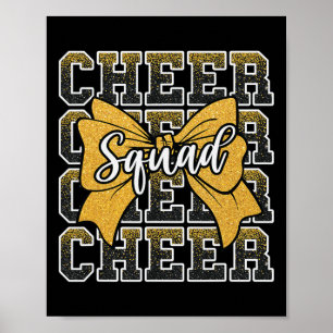 Yellow Cheer Squad Funny Sport Cheerleader Cheerle Poster