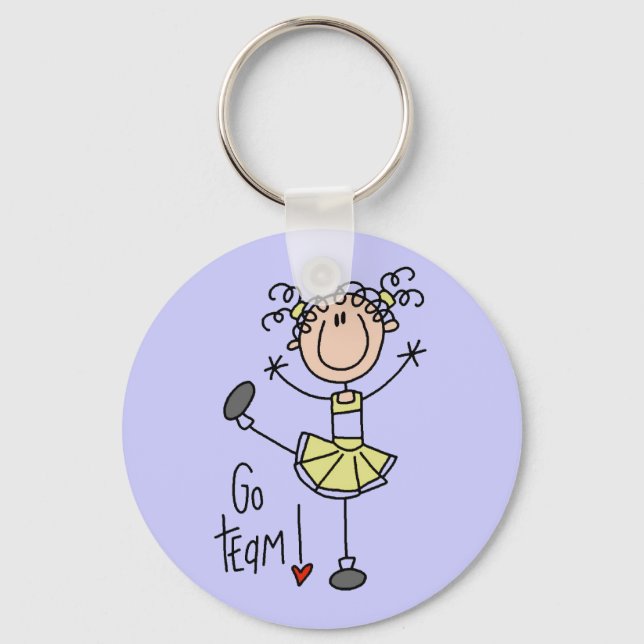 Yellow Cheerleader Tshirts and Gifts Keychain (Front)