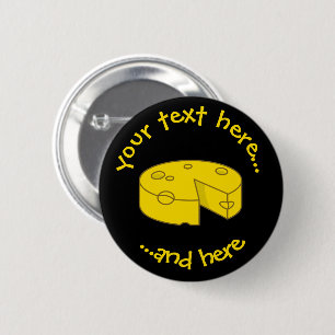 Yellow Cheese 2 Inch Round Button