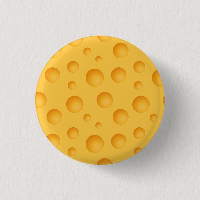 Yellow Cheese Pattern 1 Inch Round Button (Front)