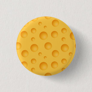 Yellow Cheese Pattern 1 Inch Round Button