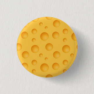 Yellow Cheese Pattern 1 Inch Round Button