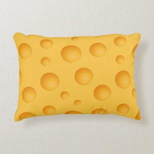 Yellow Cheese Pattern Accent Pillow