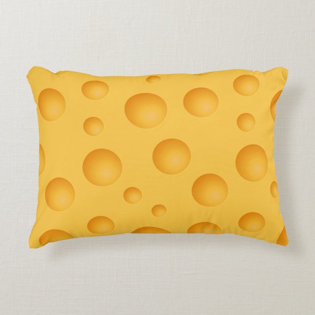 Yellow Cheese Pattern Accent Pillow (Front)