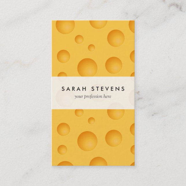 Yellow Cheese Pattern Business Card (Front)