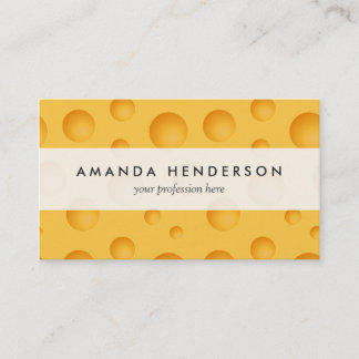 Yellow Cheese Pattern Business Card