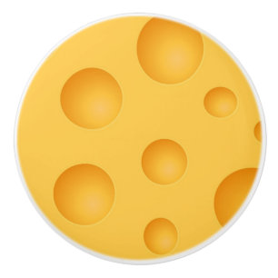 Yellow Cheese Pattern Ceramic Knob