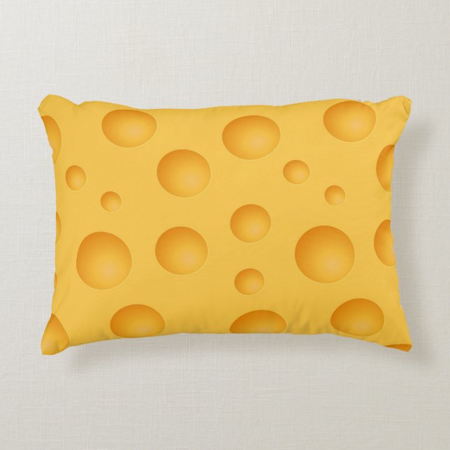 Yellow Cheese Pattern Decorative Pillow (Front)
