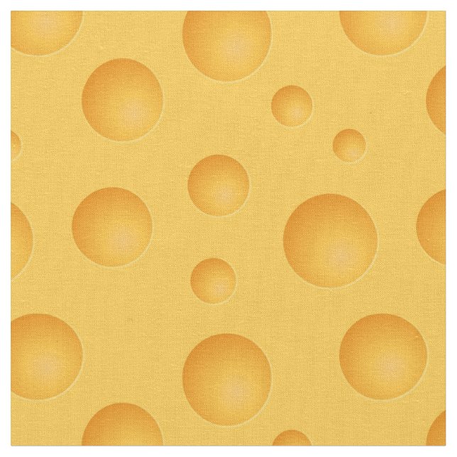 Yellow Cheese Pattern Fabric (Close Up)