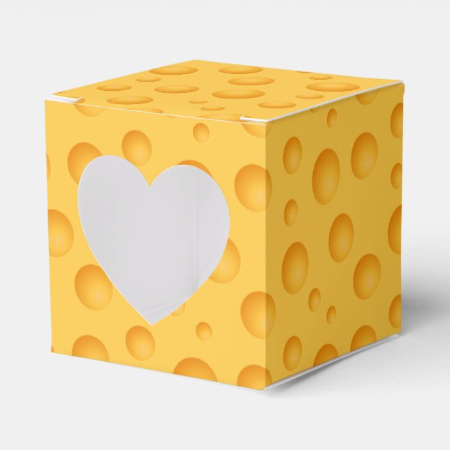 Yellow Cheese Pattern Favor Box (Front Side)