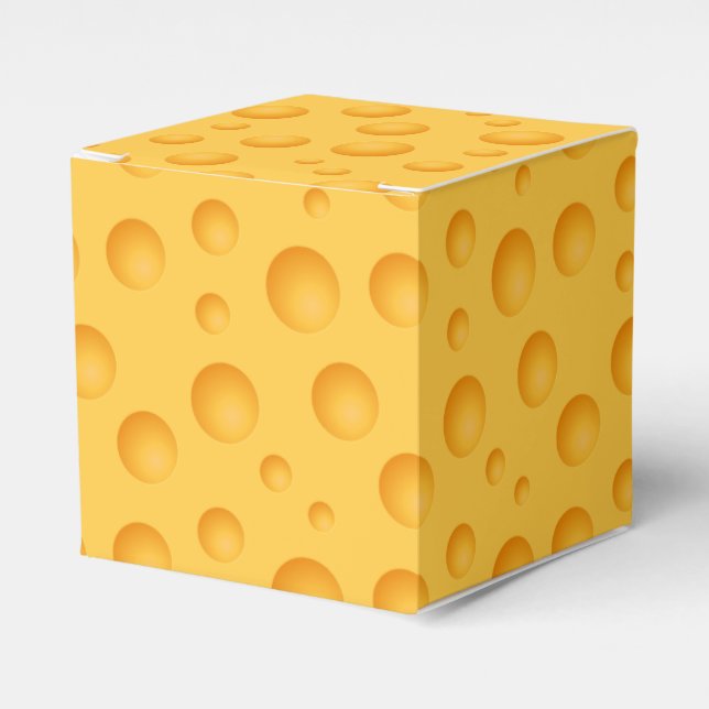 Yellow Cheese Pattern Favor Box (Front Side)