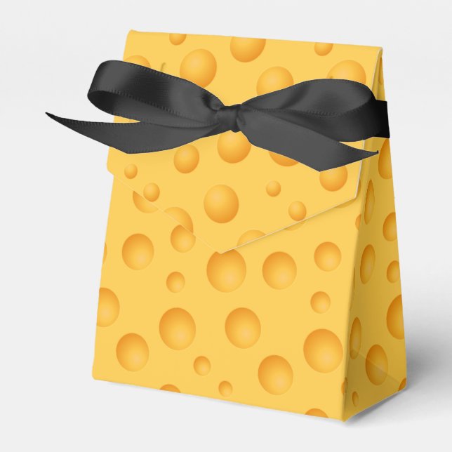 Yellow Cheese Pattern Favor Box (Front Side)