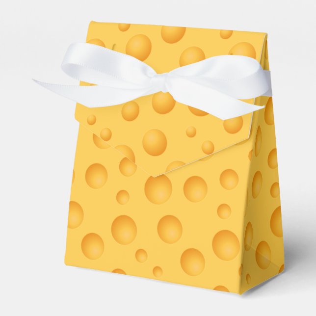 Yellow Cheese Pattern Favor Box (Front Side)