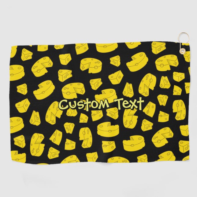 Yellow Cheese Pattern Golf Towel (Horizontal)