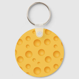 Yellow Cheese Pattern Keychain