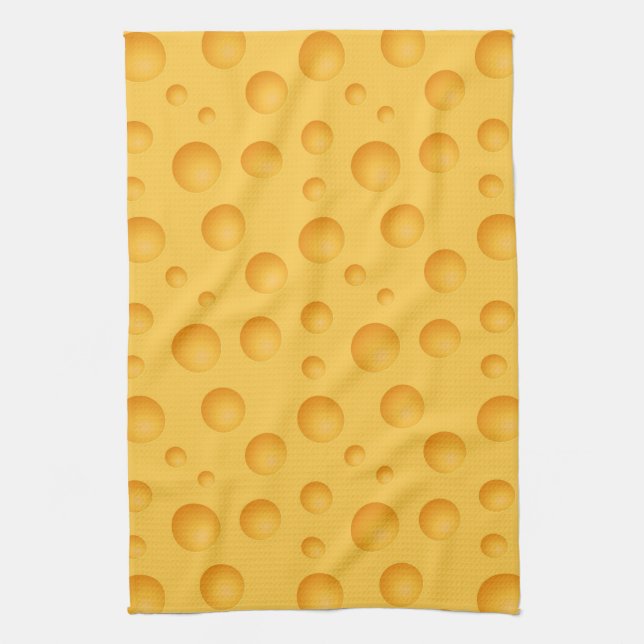Yellow Cheese Pattern Kitchen Towel (Vertical)
