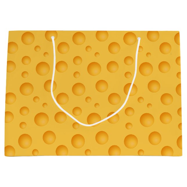 Yellow Cheese Pattern Large Gift Bag (Front)