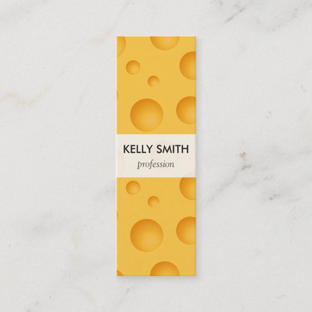 Yellow Cheese Pattern Mini Business Card (Front)