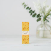 Yellow Cheese Pattern Mini Business Card (Standing Front)
