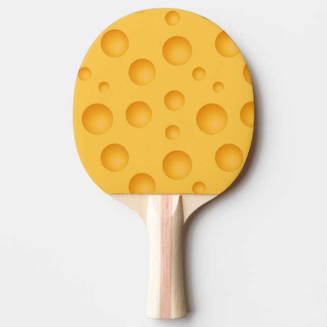 Yellow Cheese Pattern Ping Pong Paddle (Front)