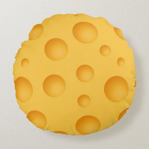 Yellow Cheese Pattern Round Pillow