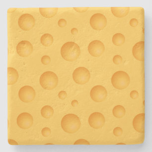 Yellow Cheese Pattern Stone Coaster