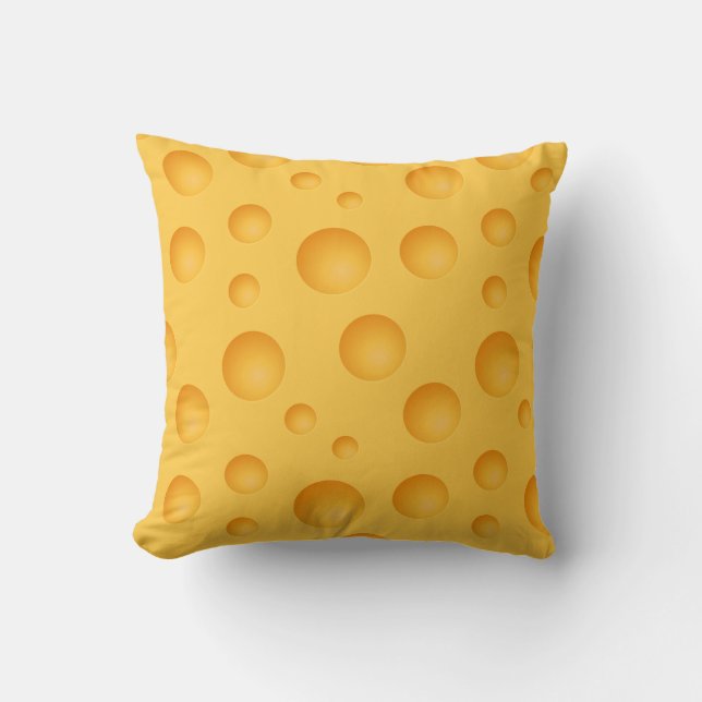 Yellow Cheese Pattern Throw Pillow (Front)