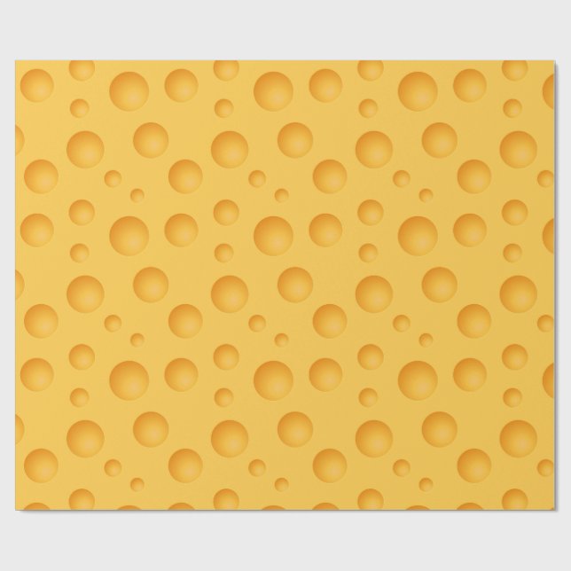 Yellow Cheese Pattern Wrapping Paper (Flat)