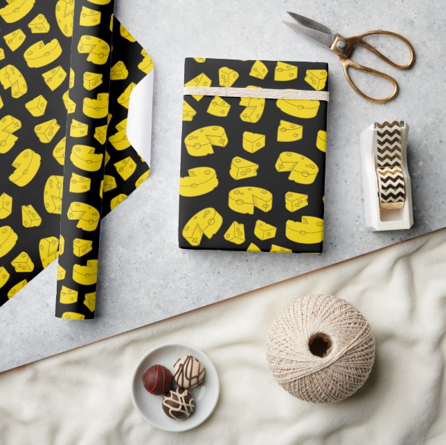 Yellow Cheese Pattern Wrapping Paper (Crafts)