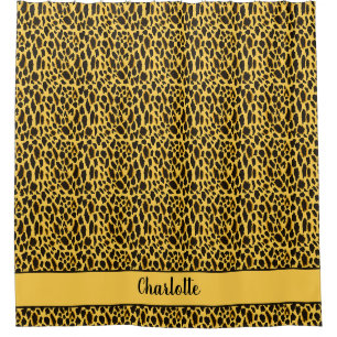 Yellow Cheetah Print with Black Spots Custom Name