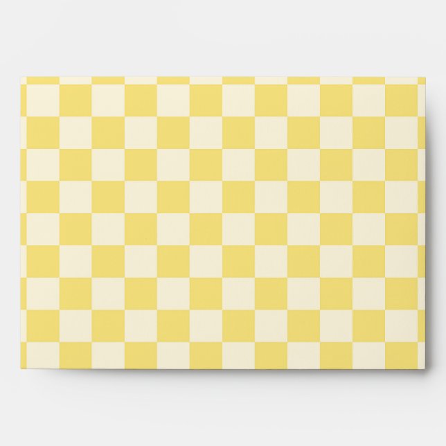 Yellow Chequerboard Envelope (Front)