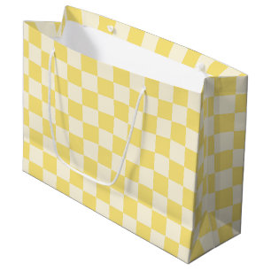 Yellow Chequerboard Large Gift Bag